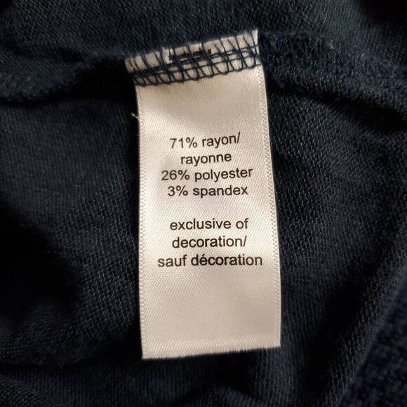 Maurices Women’s Navy Blue Long Sleeve Tunic Top with Black Lace Detail Size XXL - Picture 6 of 7